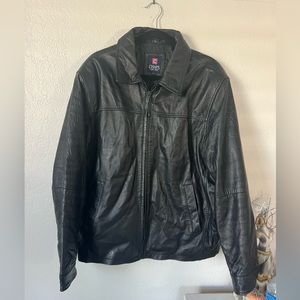 Chaps Black Leather Jacket